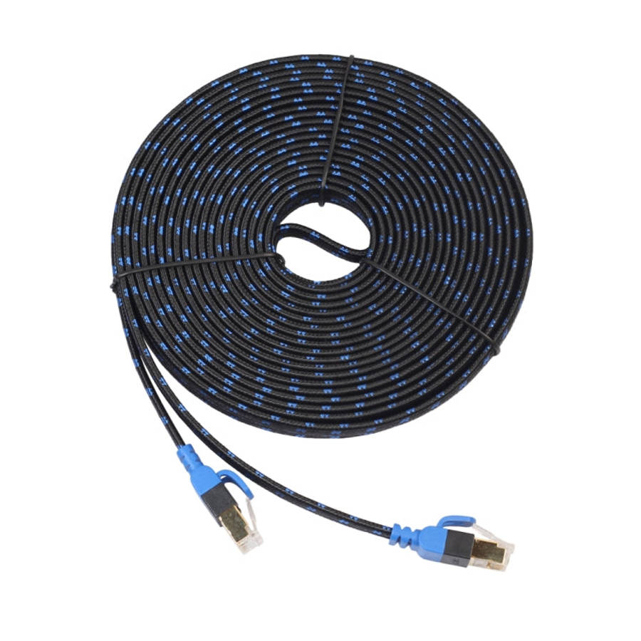 REXLIS CAT7-2 Gold-plated CAT7 Flat Ethernet 10 Gigabit Two-color Braided Network LAN Cable for M...