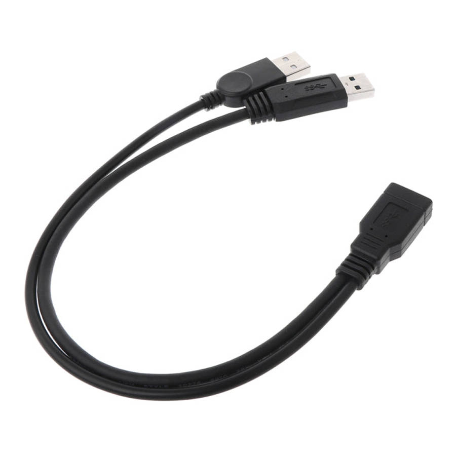 2 in 1 USB 3.0 Female to USB 2.0 + USB 3.0 Male Cable for Computer / Laptop, Length: 29cm, USB 3....