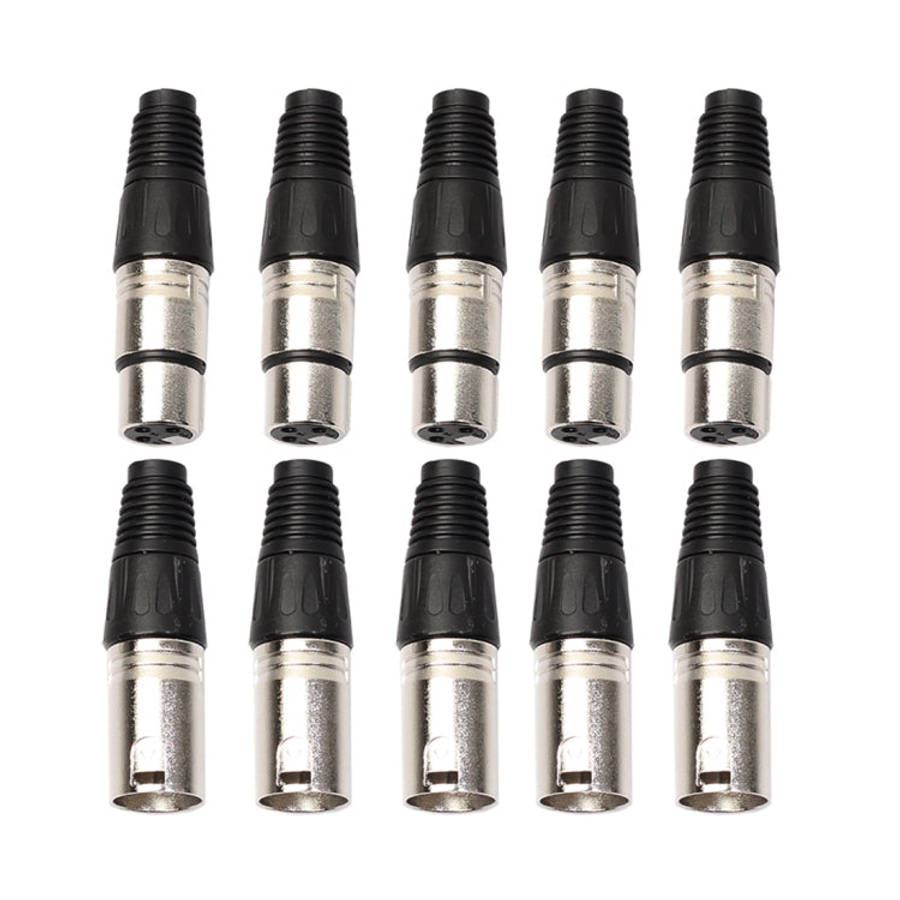 5 Pairs 3 Pin XLR Plug Male + Female Jack Mic Jack Plug Socket Connector, 5 Pairs
