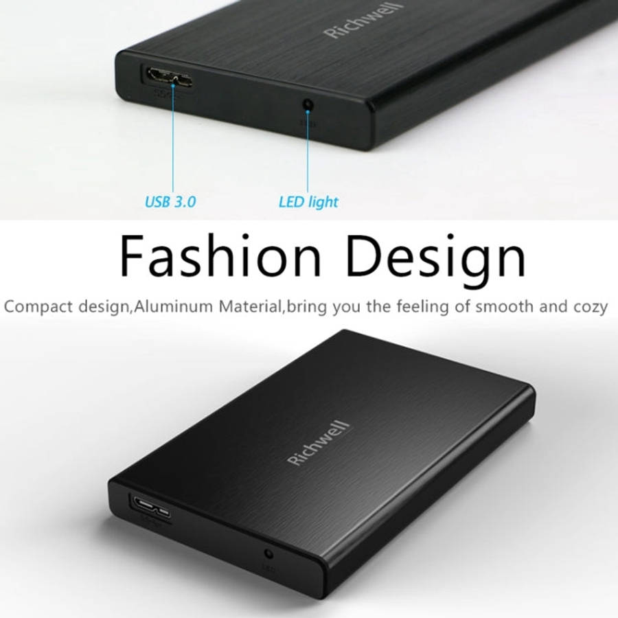Richwell SATA R23-SATA-250GB 250GB 2.5 inch USB3.0 Interface Mobile Hard Disk Drive, 250GB
