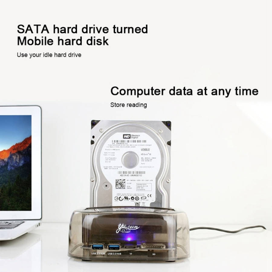 2.5 / 3.5 inch USB3.0 Dual SATA HDD Enclosure with HUB & OTB Function, The Maximum Support Capaci...
