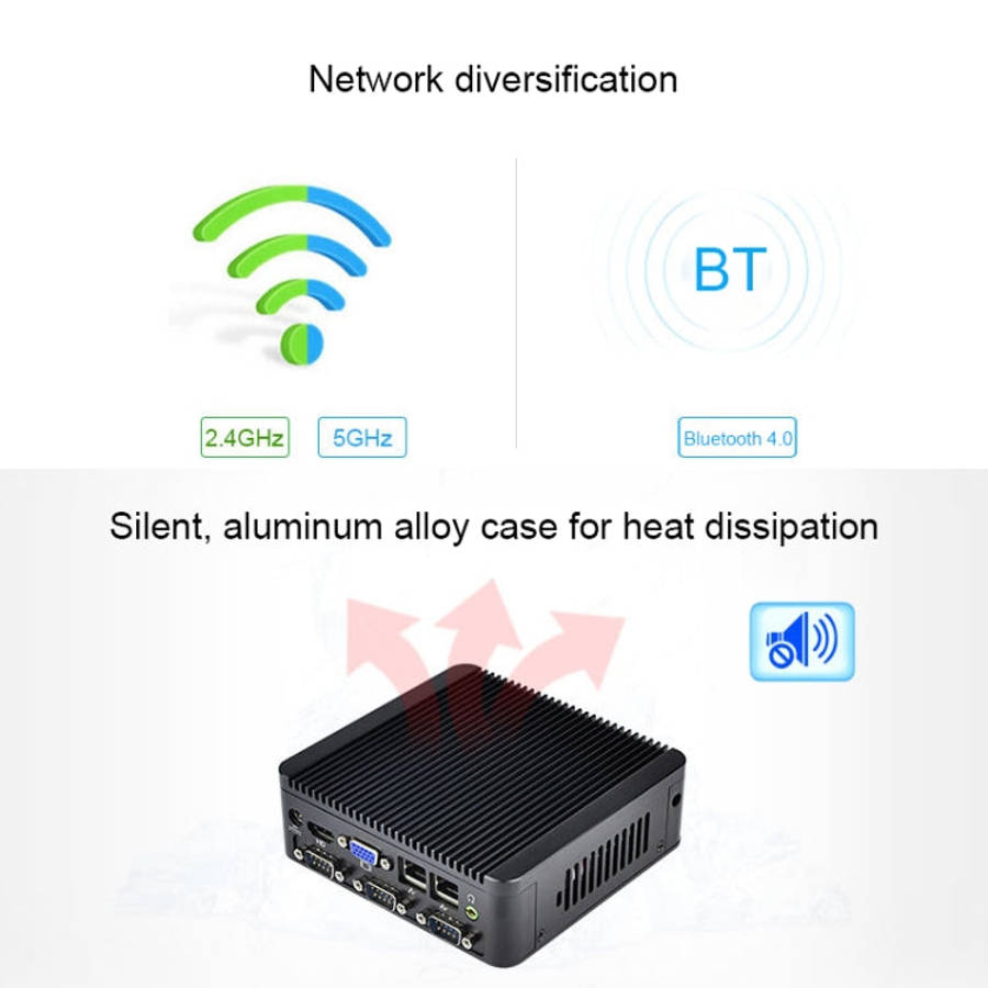 Fanless Mini Industrial Control PC with 4 USB Ports & RS-232 COM Port, 8GB RAM, Intel Celeron N29...