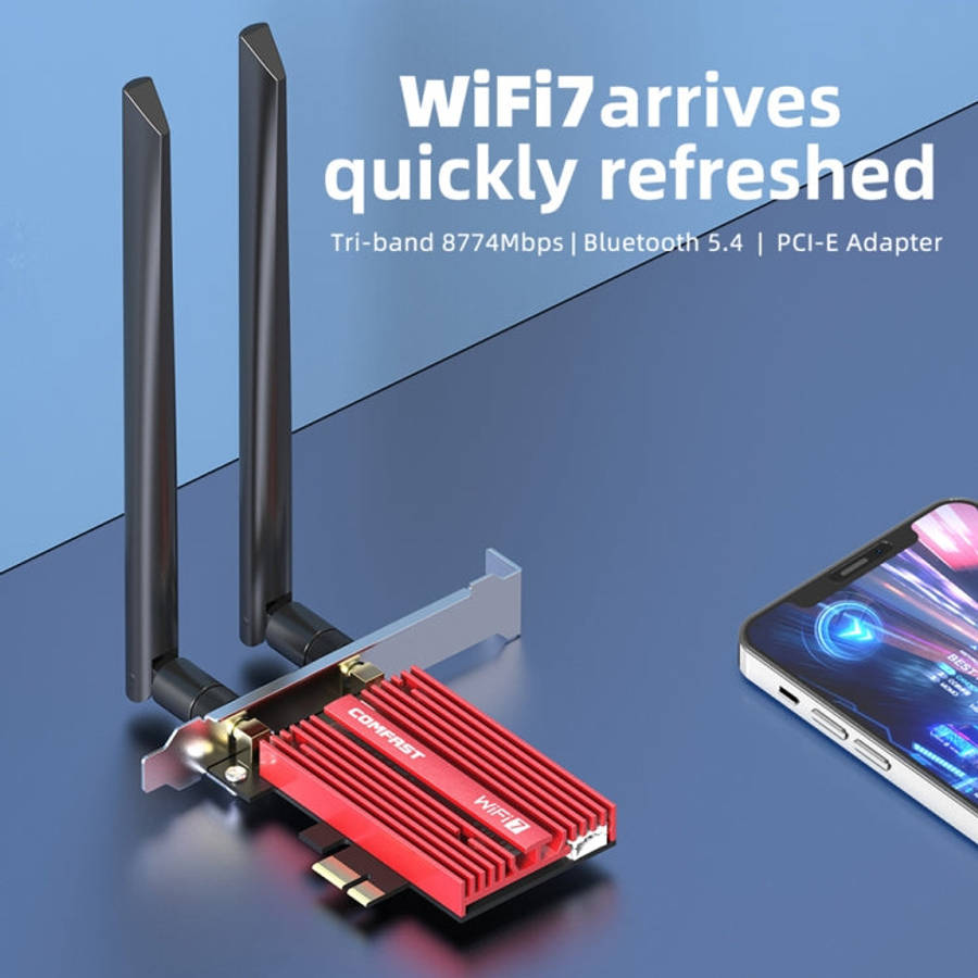 COMFAST CF-BE200 Pro 8774Mbps WiFi7 PCIE Wireless Network Adapter WiFi Receiver, CF-BE200 Pro