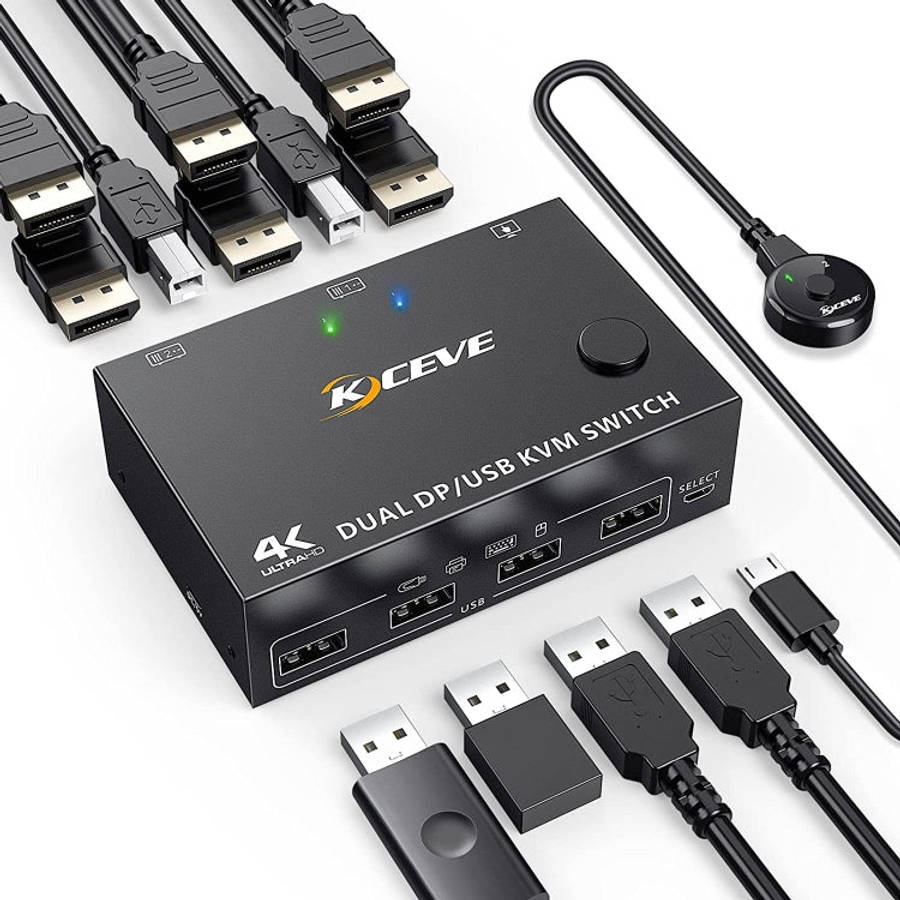 KC-KVM202DPA-USB2.0 DP 3DP+3DP KVM Switch, KC-KVM202DPA
