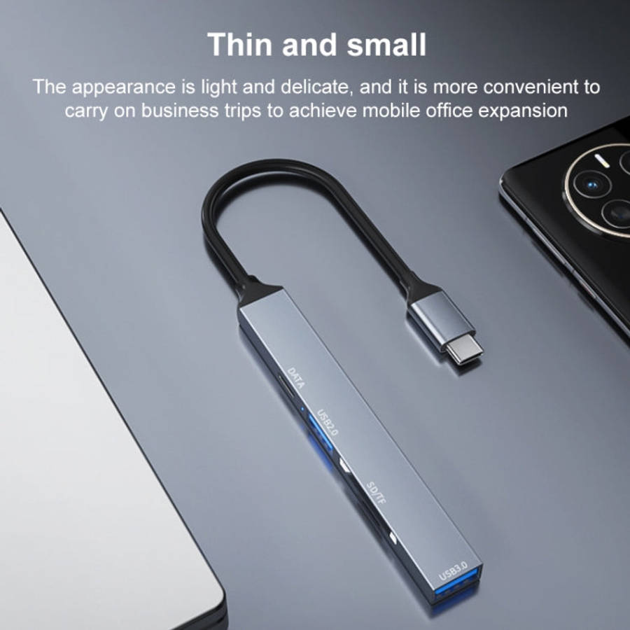 ADS-806C 5 in 1 USB-C / Type-C to USB 3.0 + USB-C / Type-C + SD/TF + USB2.0 HUB Docking Station, ...