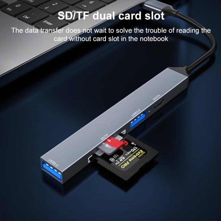 ADS-806C 5 in 1 USB-C / Type-C to USB 3.0 + USB-C / Type-C + SD/TF + USB2.0 HUB Docking Station, ...