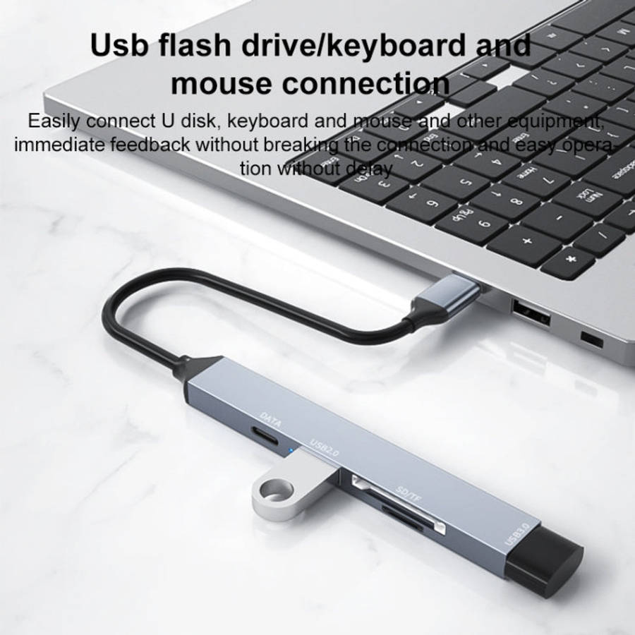ADS-806C 5 in 1 USB-C / Type-C to USB 3.0 + USB-C / Type-C + SD/TF + USB2.0 HUB Docking Station, ...