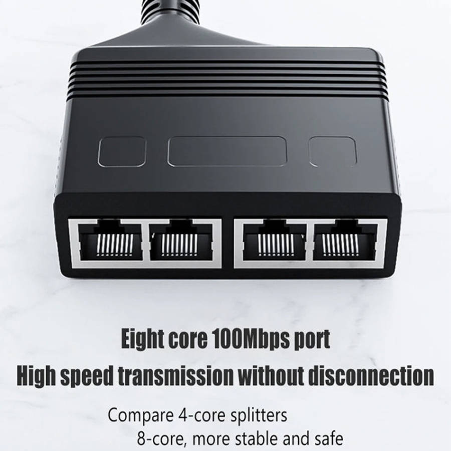 Male RJ45 4 in 1 100M Network Splitter Cable Ethernet Network Coupler, Male 4 in 1 100M