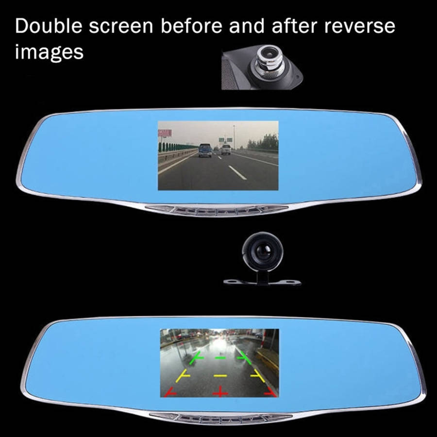 G835 HD 1080P 4.3 inch Screen Display Rearview Mirror Vehicle DVR, Generalplus 2248, 2 Cameras 17...
