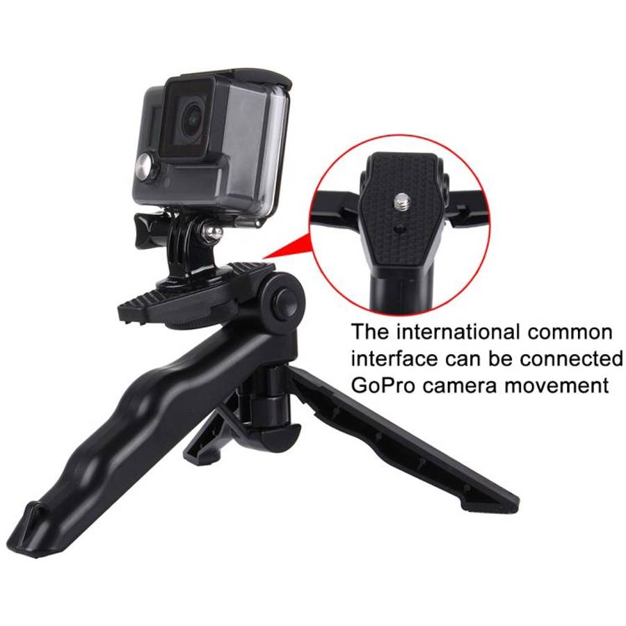 PULUZ Grip Folding Tripod Mount with Adapter & Screws for DJI, Insta360, GoPro and Other Action C...