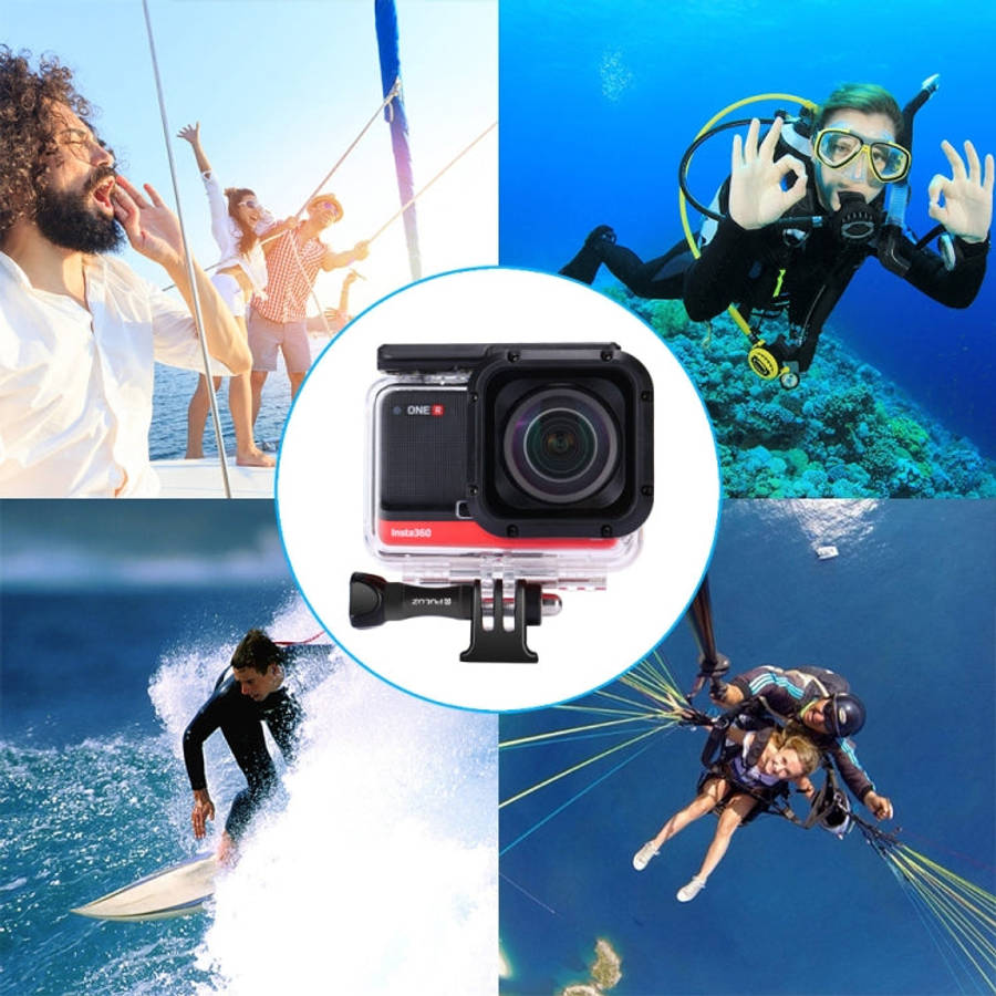PULUZ 60m Underwater Depth Diving Case Waterproof Camera Housing for Insta360 ONE R 4K Wide-angle...