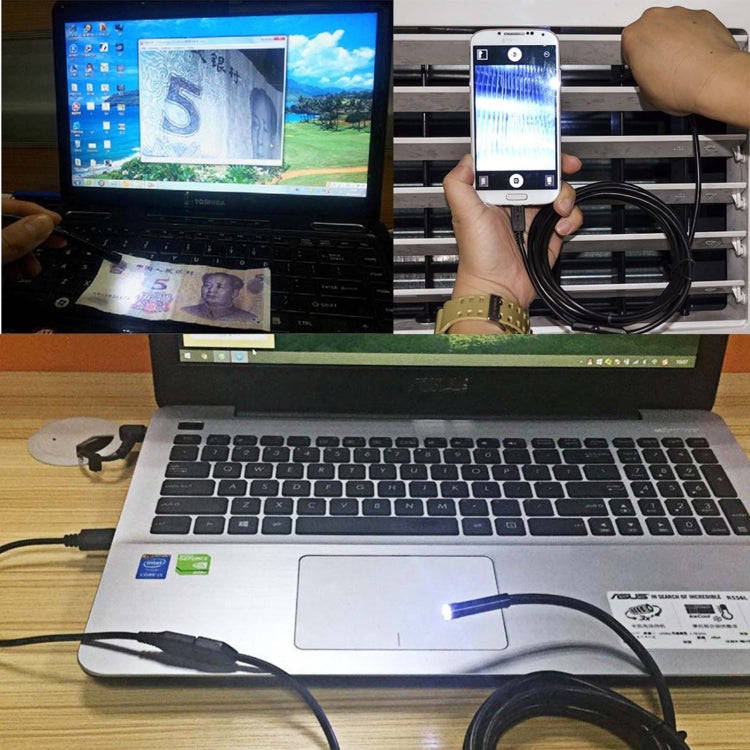 Waterproof Micro USB Endoscope Snake Tube Inspection Camera with 6 LED for OTG Android Phone, Len...