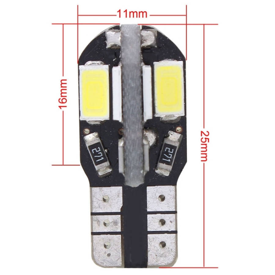 10 PCS T10 4W 280LM White Light 8 LED SMD 5630 Canbus Decode Car Clearance Lights Lamp, DC 12V, 4...