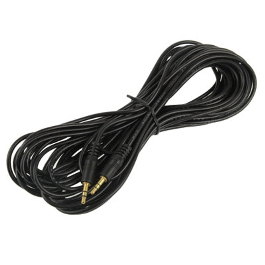 Aux Cable, 3.5mm Male Mini Plug Stereo Audio Cable, Length: 10m (Black + Gold Plated Connector), ...