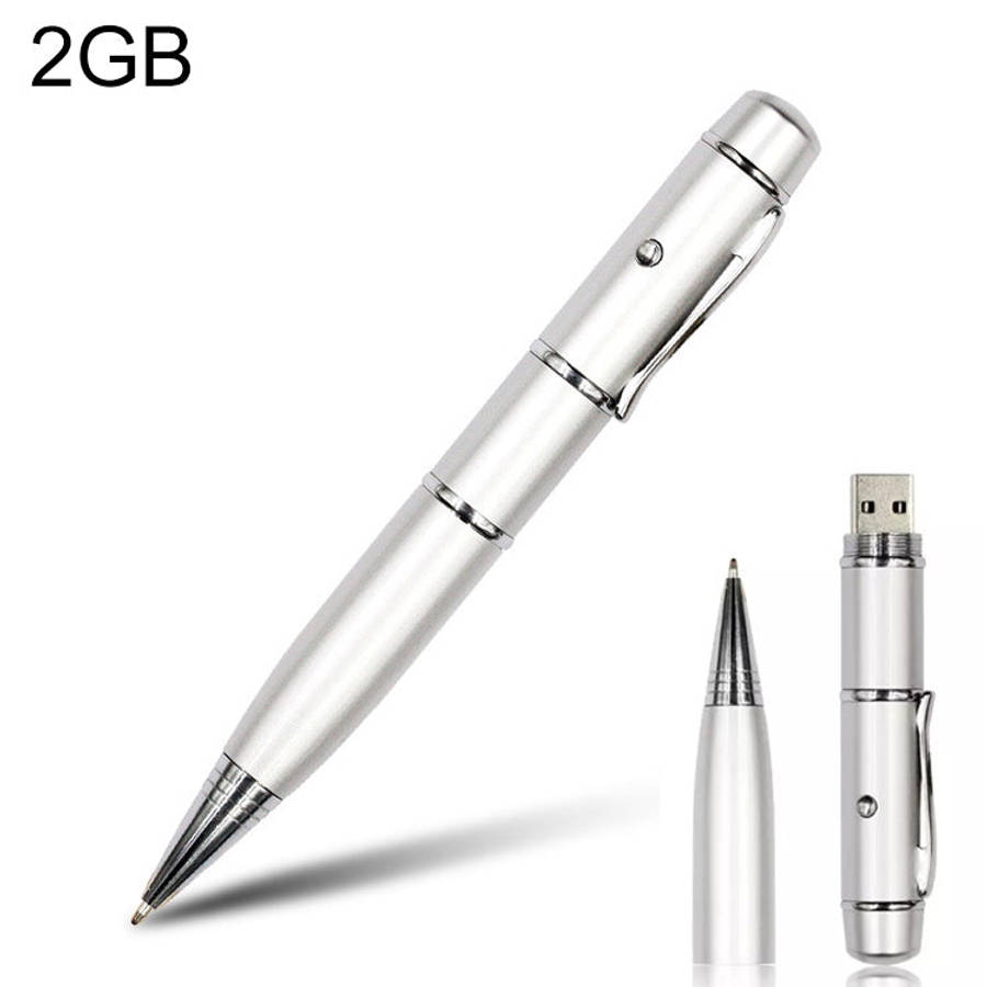 3 in 1 Laser Pen Style USB Flash Disk, Silver (2GB), 2GB (Silver)