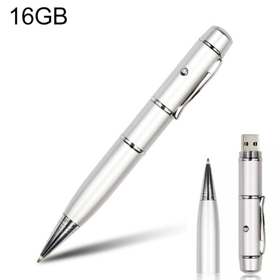 3 in 1 Laser Pen Style USB Flash Disk, Silver (16GB), 16GB (Silver)