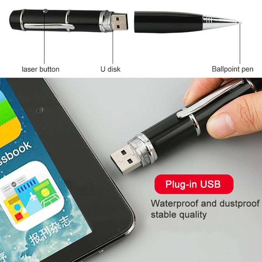 3 in 1 Laser Pen Style USB Flash Disk, Silver (16GB), 16GB (Silver)