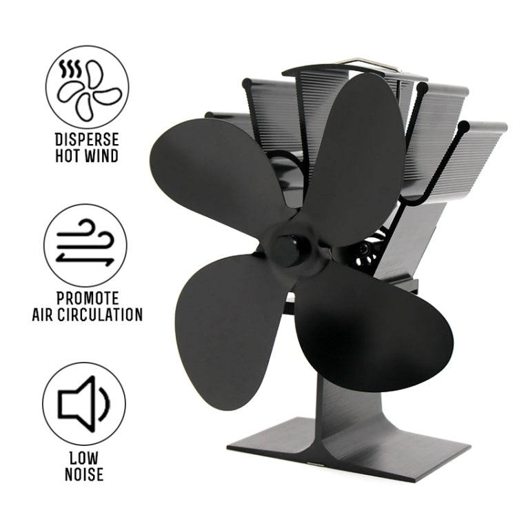 YL603 Eco-friendly Aluminum Alloy Heat Powered Stove Fan with 4 Blades for Wood / Gas / Pellet St...