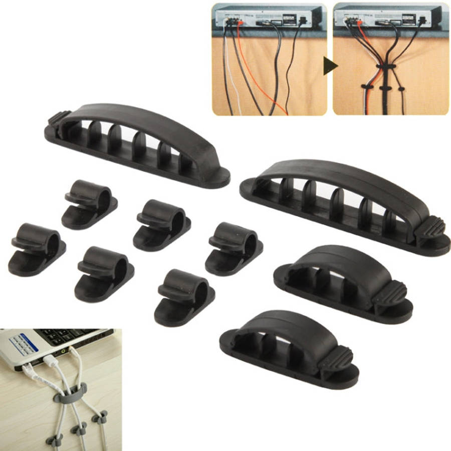 10 in 1 Plastic Flexible Cable Organizer for Electric Wire, CC-926, Random Color Delivery