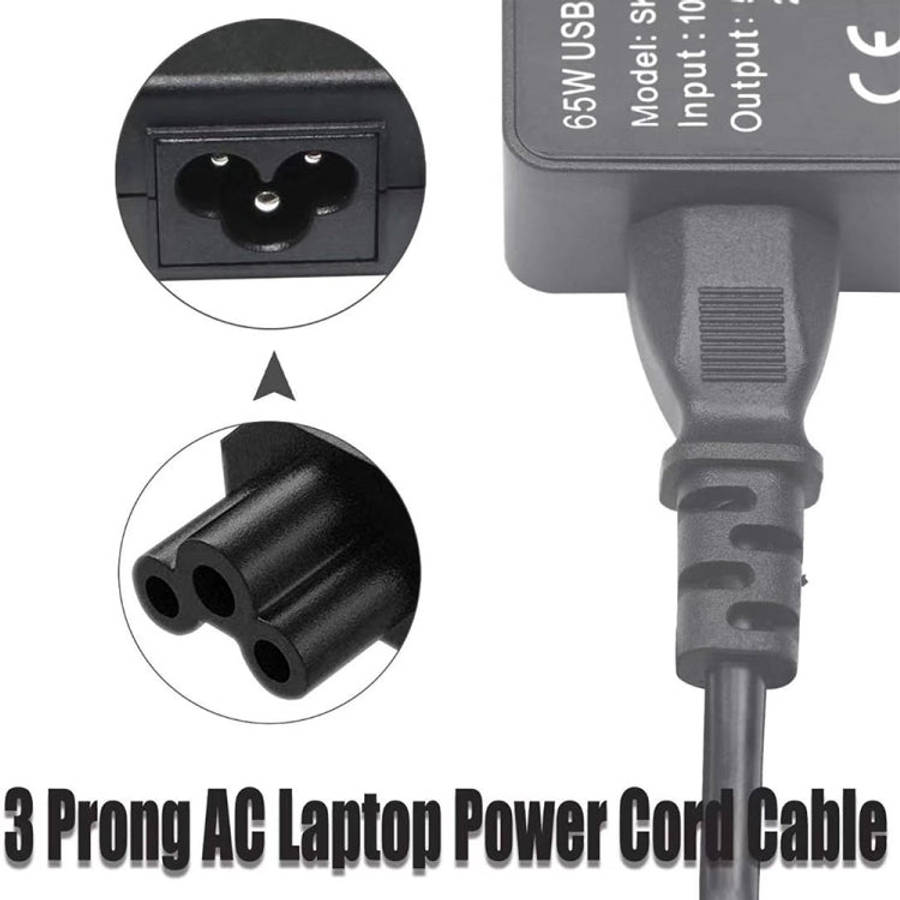 High Quality 3 Prong Style US Notebook AC Power Cord, Length: 1.8m, 3 Prong Style US Plug, Length...