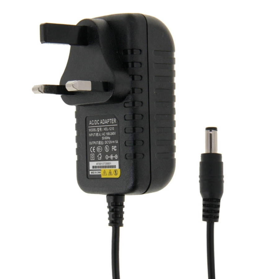 UK Plug AC 100-240V to DC 12V 1A Power Adapter, Tips: 5.5 x 2.1mm, Cable Length: about 90cm, DC 1...