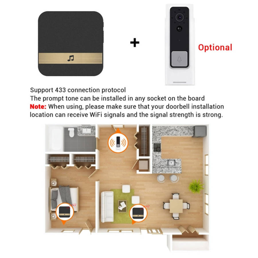 B10 52 Chimes 110dB Doorbell Receiver Low Power Consumption Home Door Tools, US Plug, AC 90-260V,...