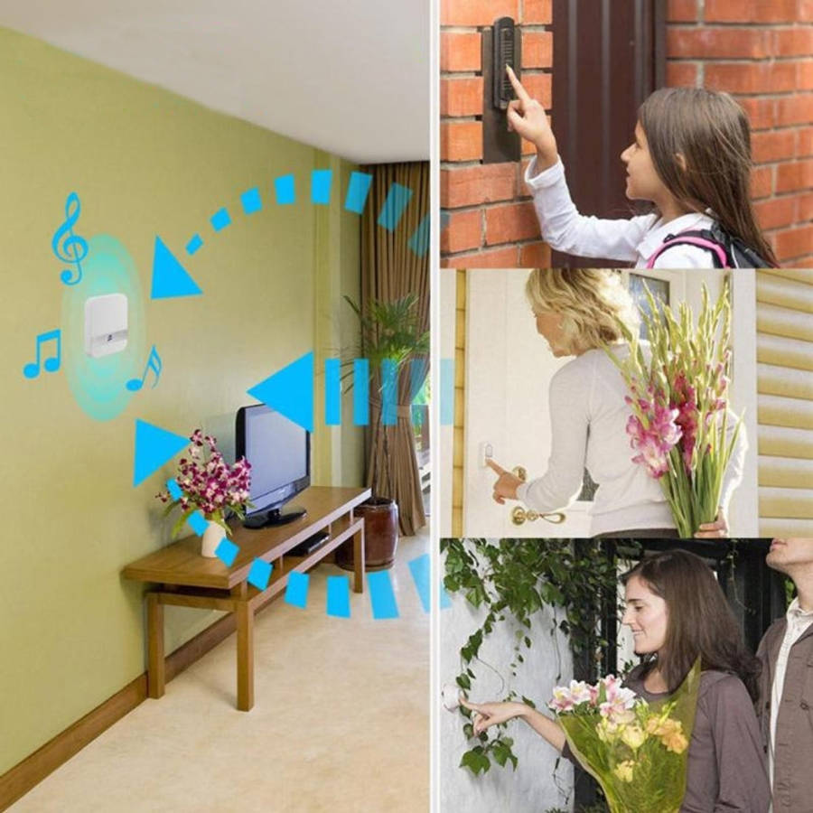 B10 52 Chimes 110dB Doorbell Receiver Low Power Consumption Home Door Tools, US Plug, AC 90-260V,...