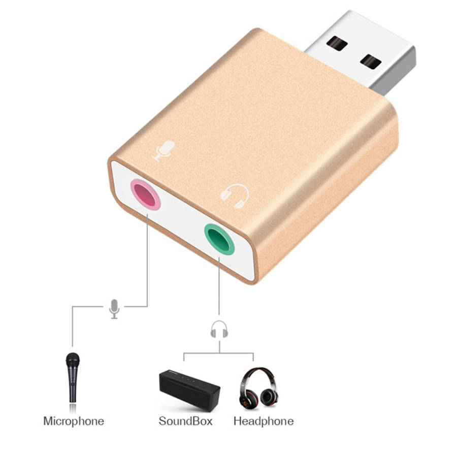 Aluminum Shell 3.5mm Jack External USB Sound Card HIFI Magic Voice 7.1 Channel Adapter Free Drive...