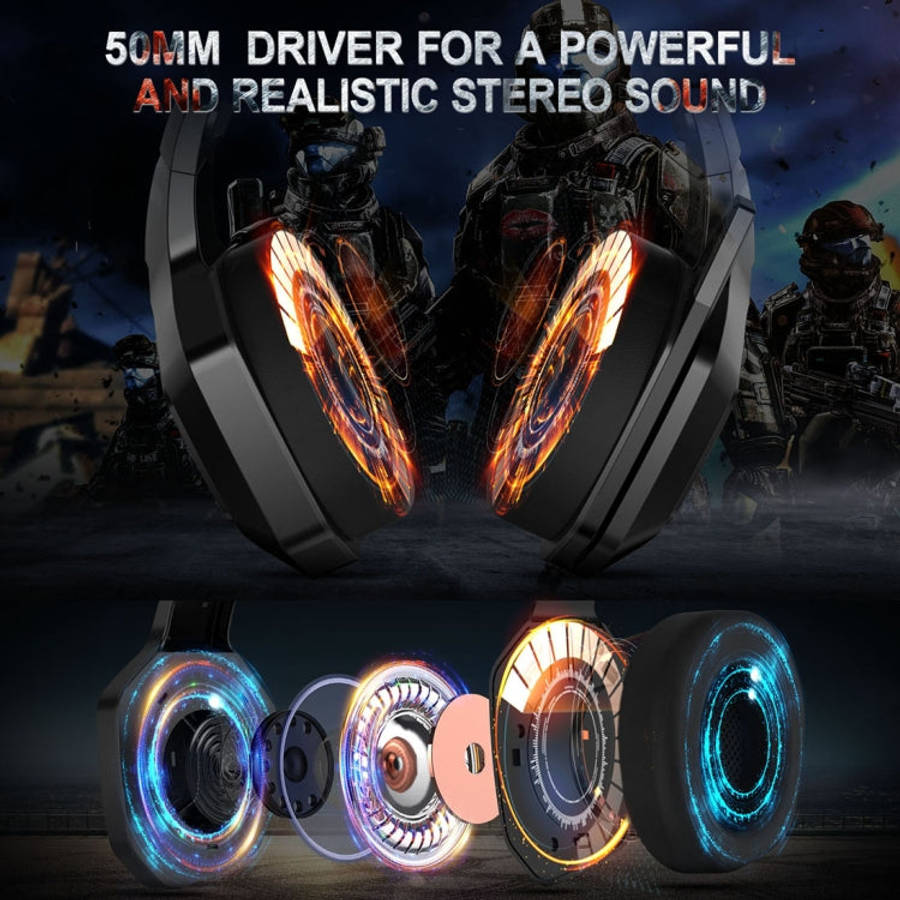 ONIKUMA K10 3.5mm Computer Games Wired Headset with RGB LED Light, K10