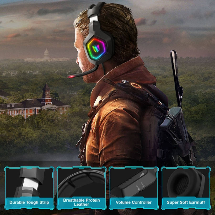 ONIKUMA K10 3.5mm Computer Games Wired Headset with RGB LED Light, K10