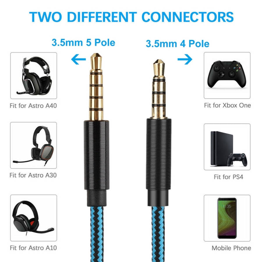 ZS0162 Wired Control Version Gaming Headset Audio Cable for Logitech Astro A10 A40 A30, Wired Con...