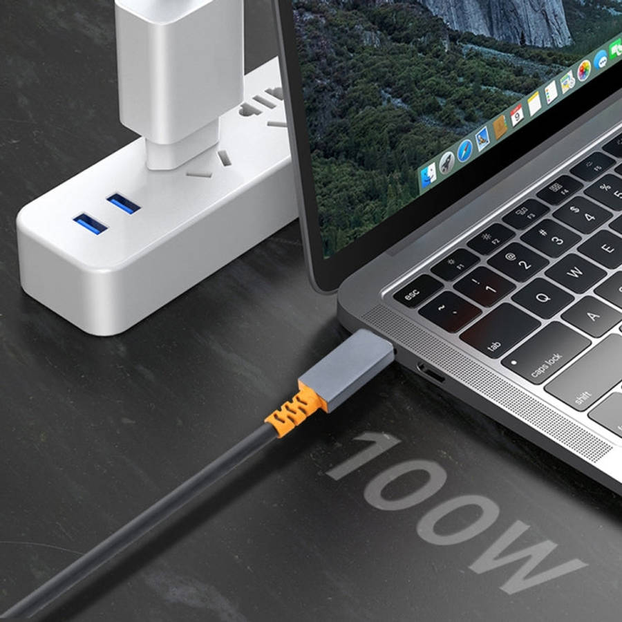 9049 100W USB-C / Type-C Male to USB-C / Type-C Male Two-color Data Cable 4K Audio Video Cable fo...