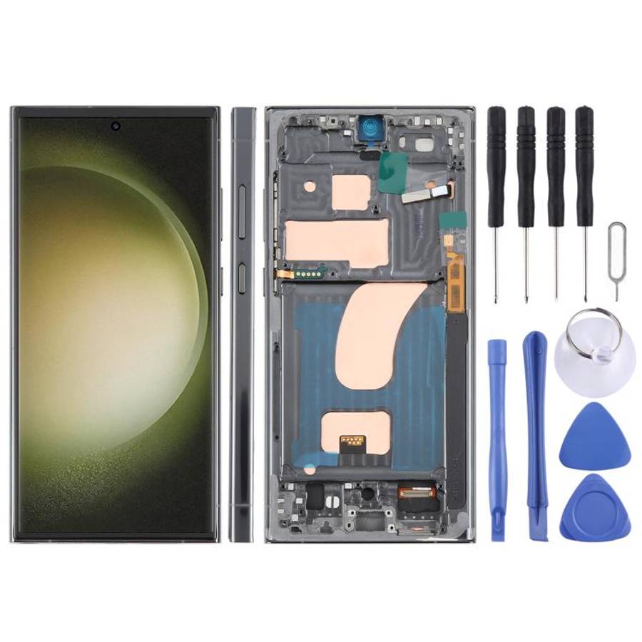 For Samsung Galaxy S23 Ultra SM-S918B 6.72 inch TFT LCD Screen Digitizer Full Assembly with Frame...