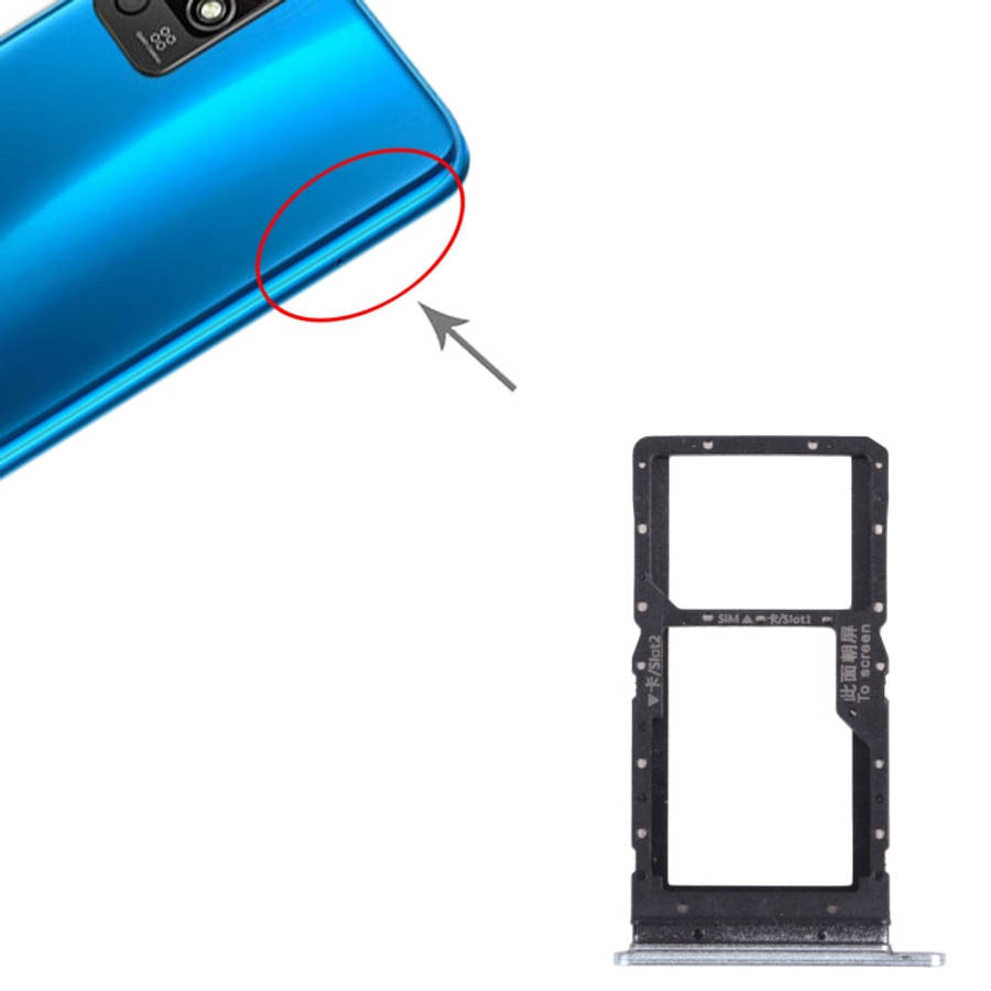 SIM Card Tray + SIM Card Tray / Micro SD Card Tray for Honor play 5T, For Honor play 5T