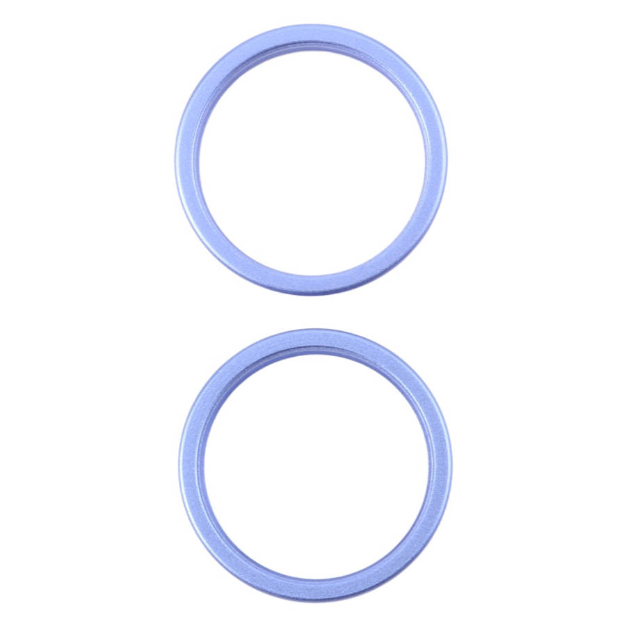 For iPhone 16 2pcs/set Rear Camera Glass Lens Metal Outside Protector Hoop Ring, For iPhone 16