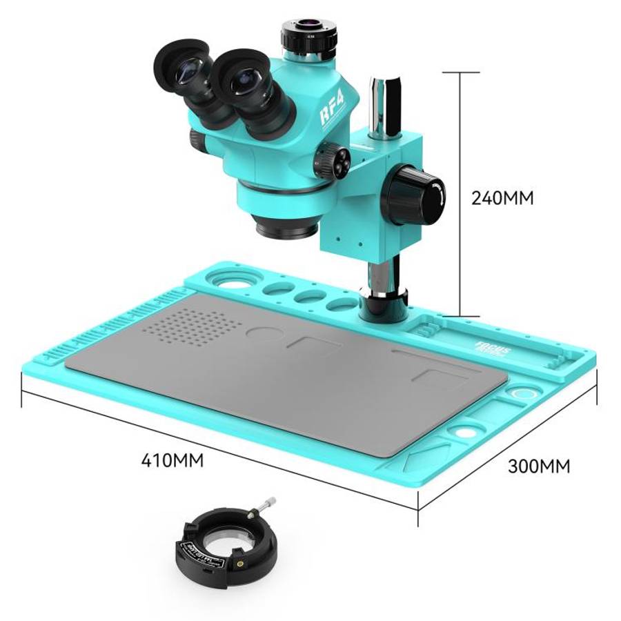 RF4 RF7050TVD2 7-50X Synchronous Zoom Trinocular Stereo Microscope with Aluminum Alloy Big Base, ...