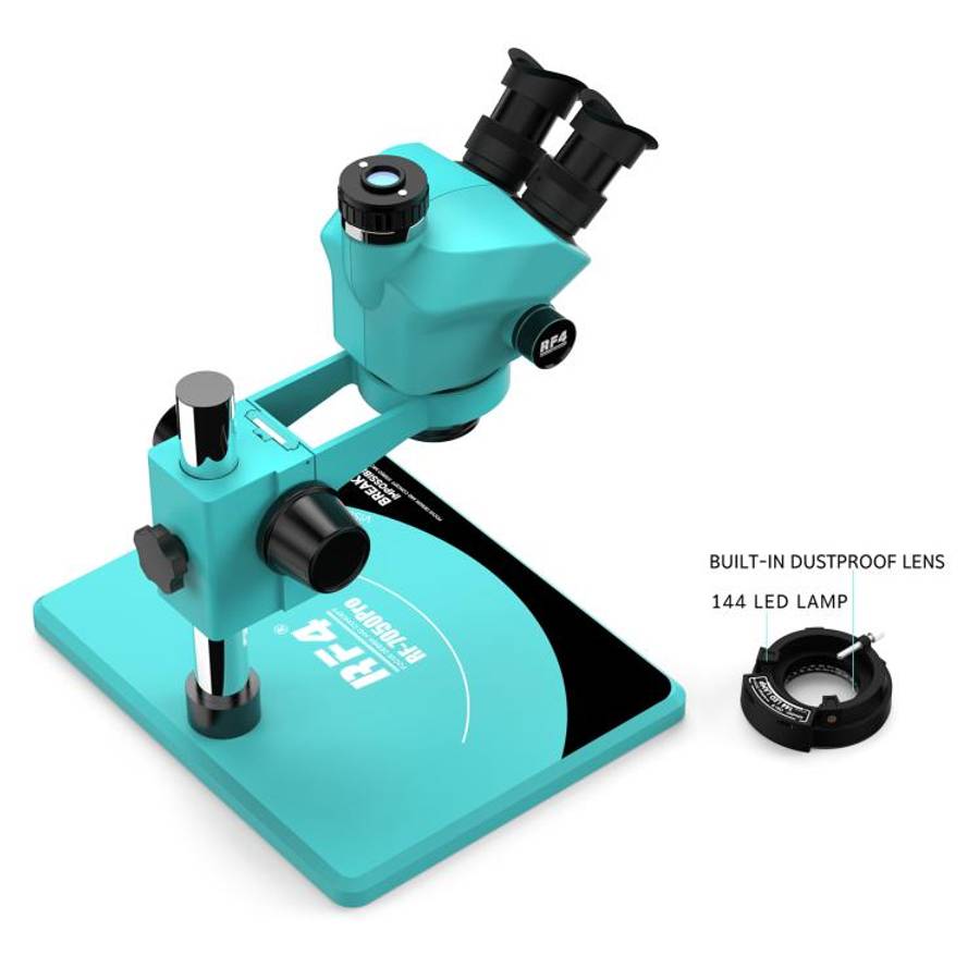 RF4 RF7050Pro 7-50X Synchronous Zoom Trinocular Stereo Microscope with Aluminum Alloy Base, RF705...