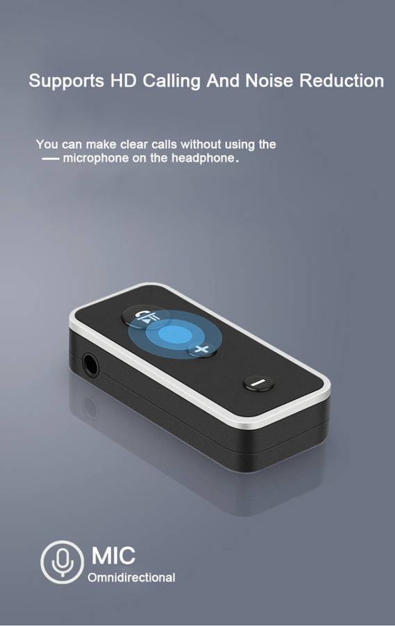 Bluetooth 5.0 audio receiver 3.5AUX car speaker headphones universal one tow two talk, Bluetooth 5.0