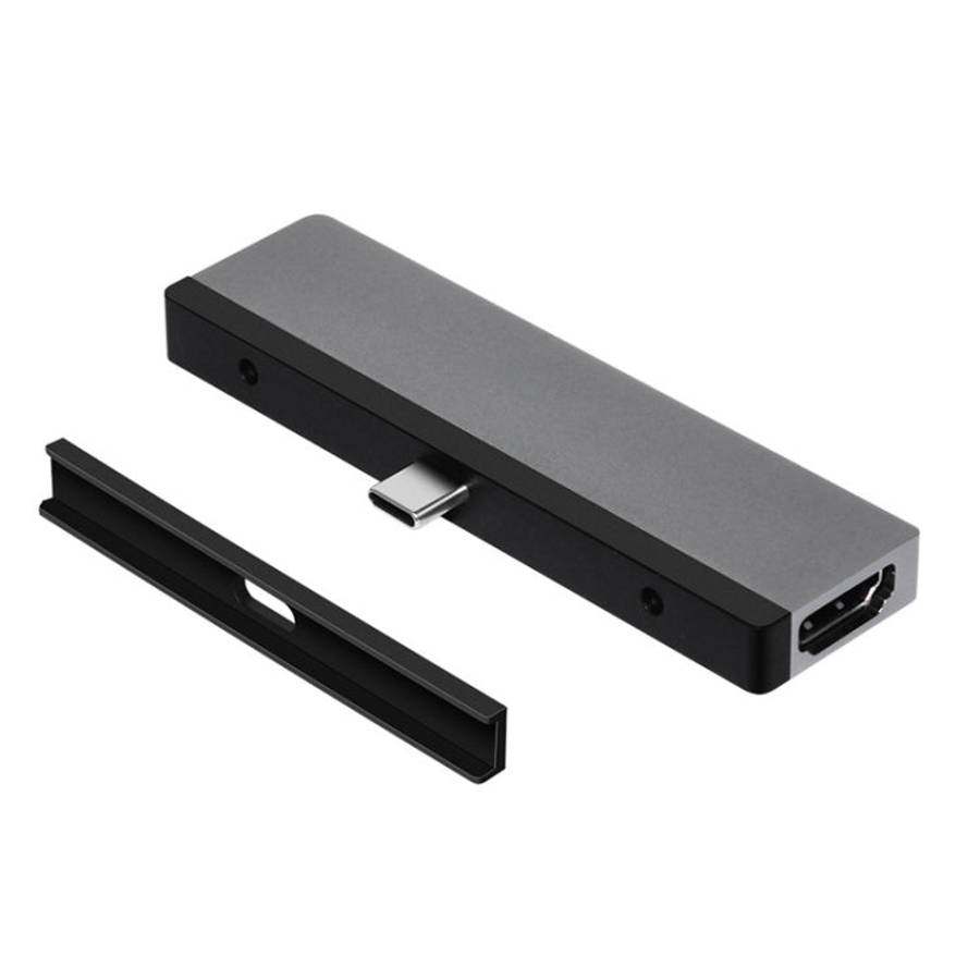 6 in 1 Type-C to HDMI/PD/USB3.0/Audio/SD&TF Card Reader HUB Converter for iPad Pro, 6 in 1