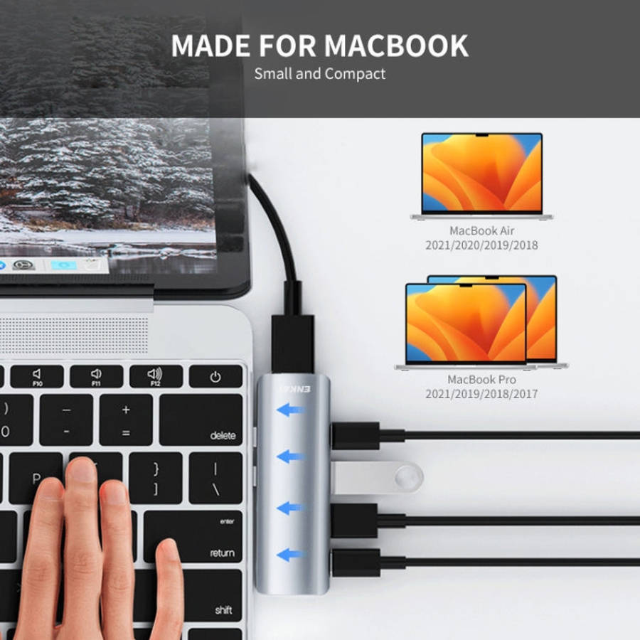 ENKAY Hat-Prince 5 in 2 Hub Type-C to 4K HDMI / USB 3.0 Docking Station Adapter for MacBook