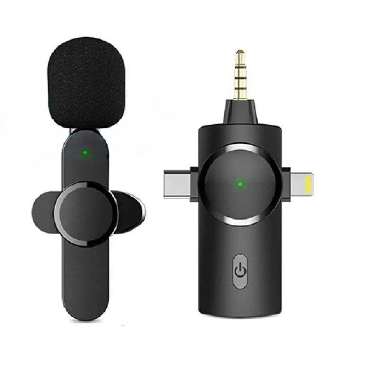 3 in 1 Lavalier Noise Reduction Wireless Microphone for iPhone / iPad / Android / Camera, One by ...