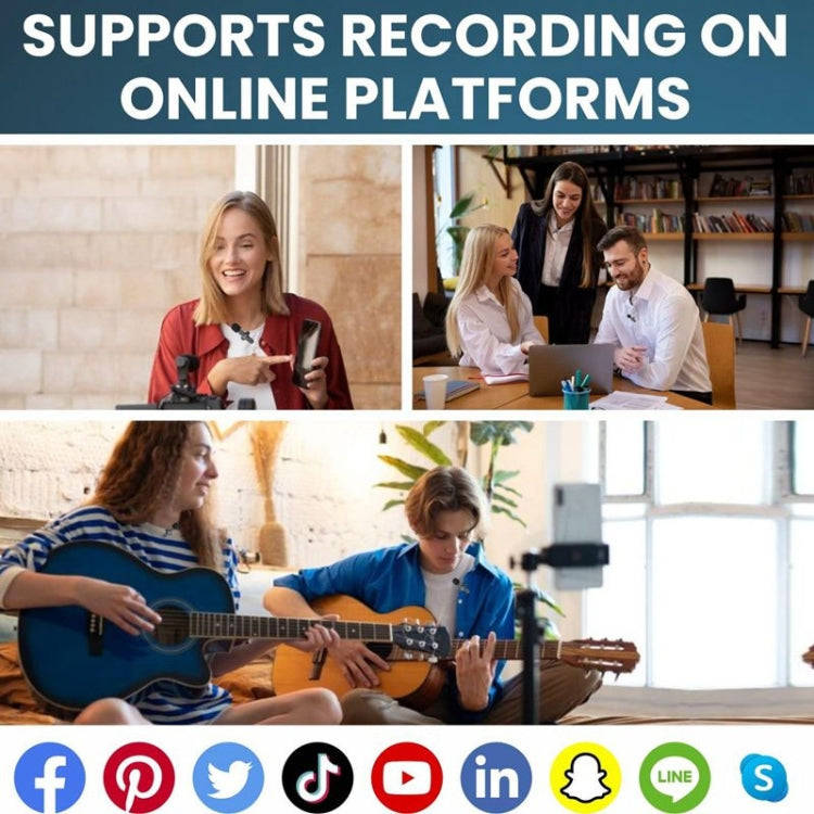 3 in 1 Lavalier Noise Reduction Wireless Microphone for iPhone / iPad / Android / Camera, One by ...