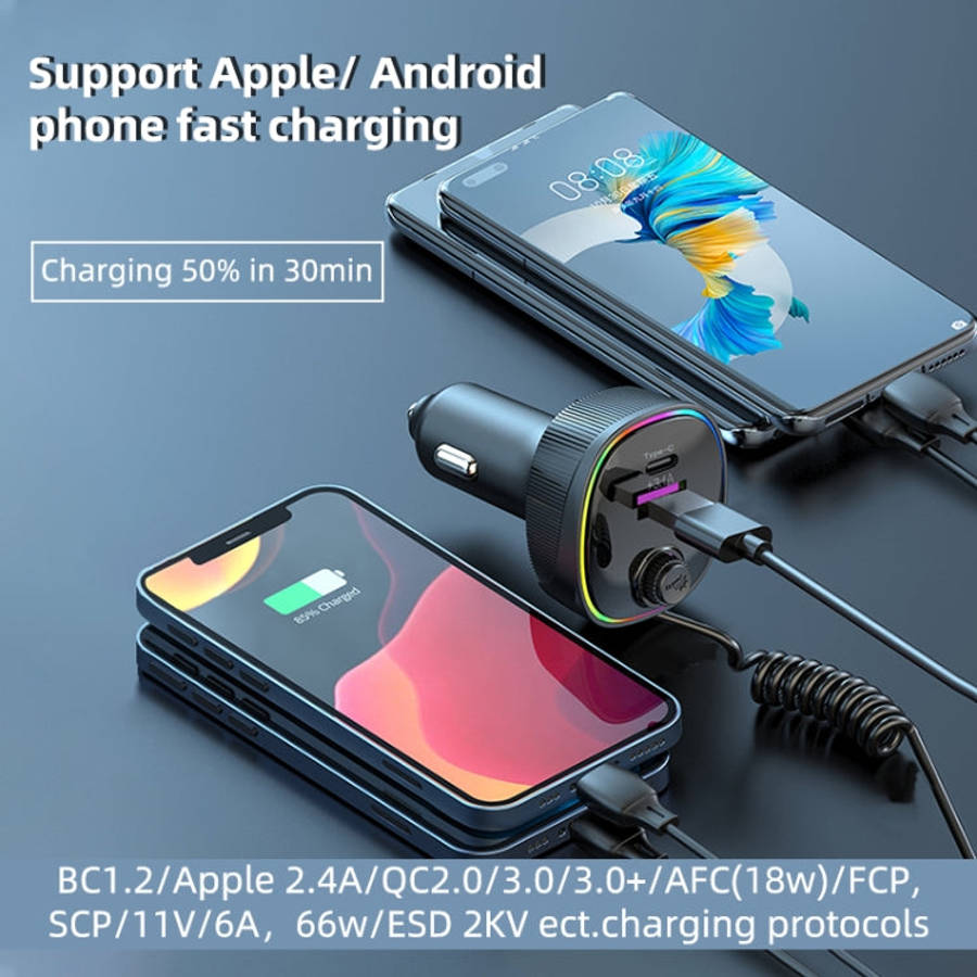 K11 Portable USB + Type-C PD Car Charger Phone Tablet Fast Charging Adapter, K11