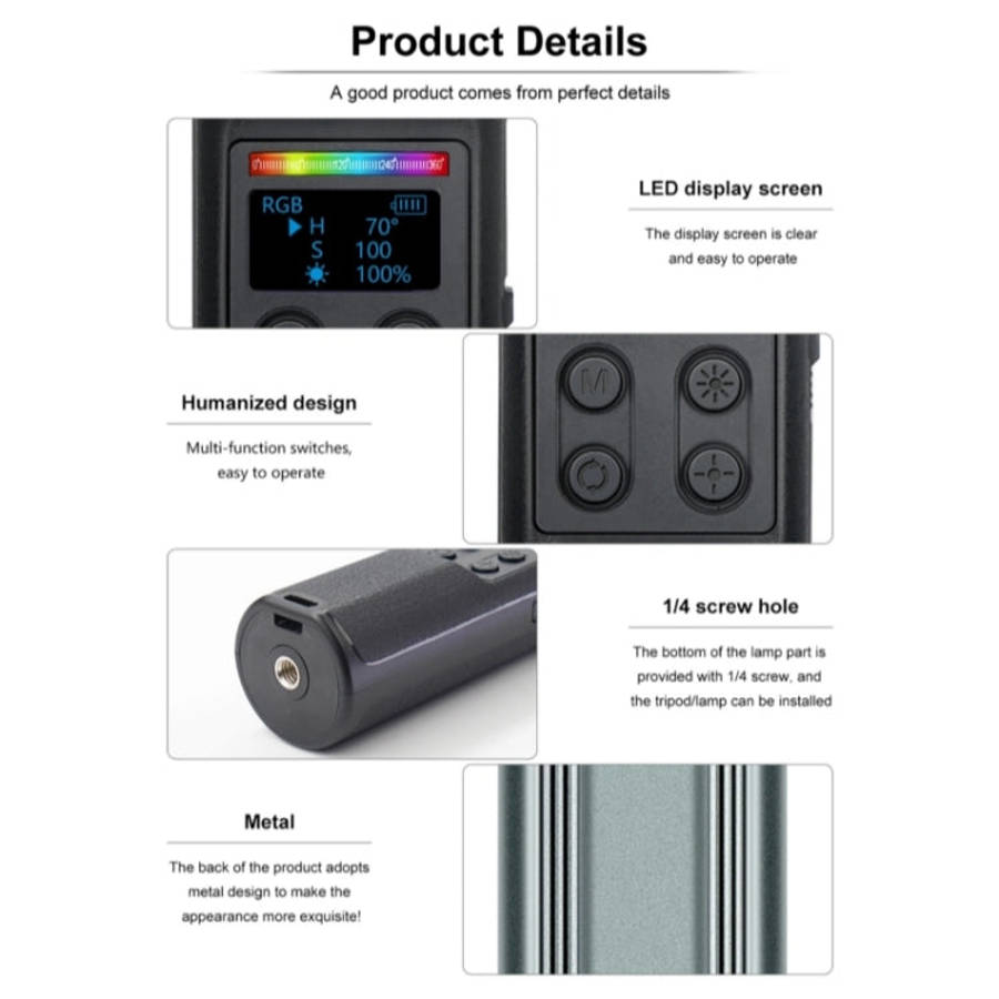 VLOGLITE W150RGB-II With LCD Display RGB Video Light Handheld Light Stick LED Video Light, W150RG...