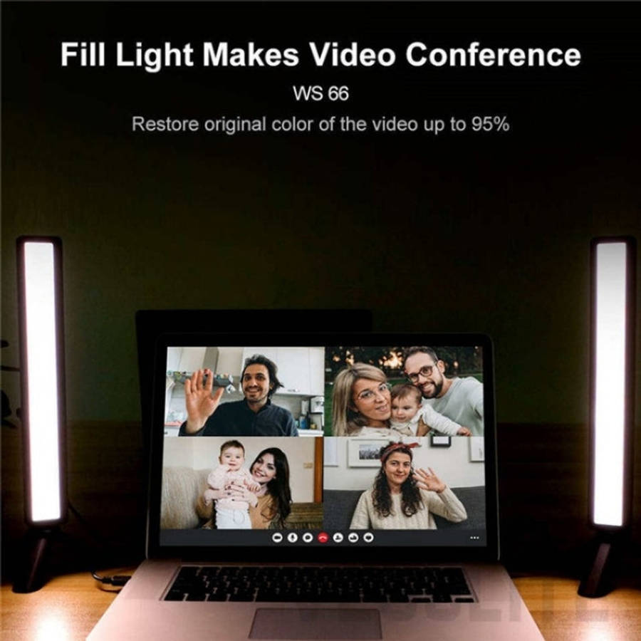 VLOGLITE WS66 LED Webcam Streaming Lights Video Conference Lighting Laptop Light with Tripod, WS66