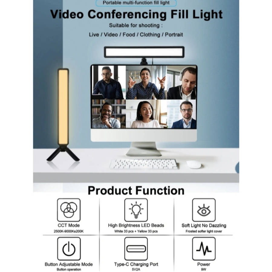 VLOGLITE WS66 LED Webcam Streaming Lights Video Conference Lighting Laptop Light with Tripod, WS66