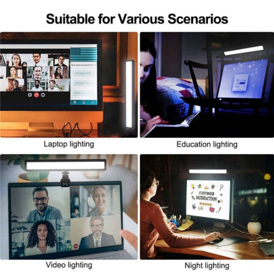 VLOGLITE WS66 LED Webcam Streaming Lights Video Conference Lighting Laptop Light with Tripod, WS66
