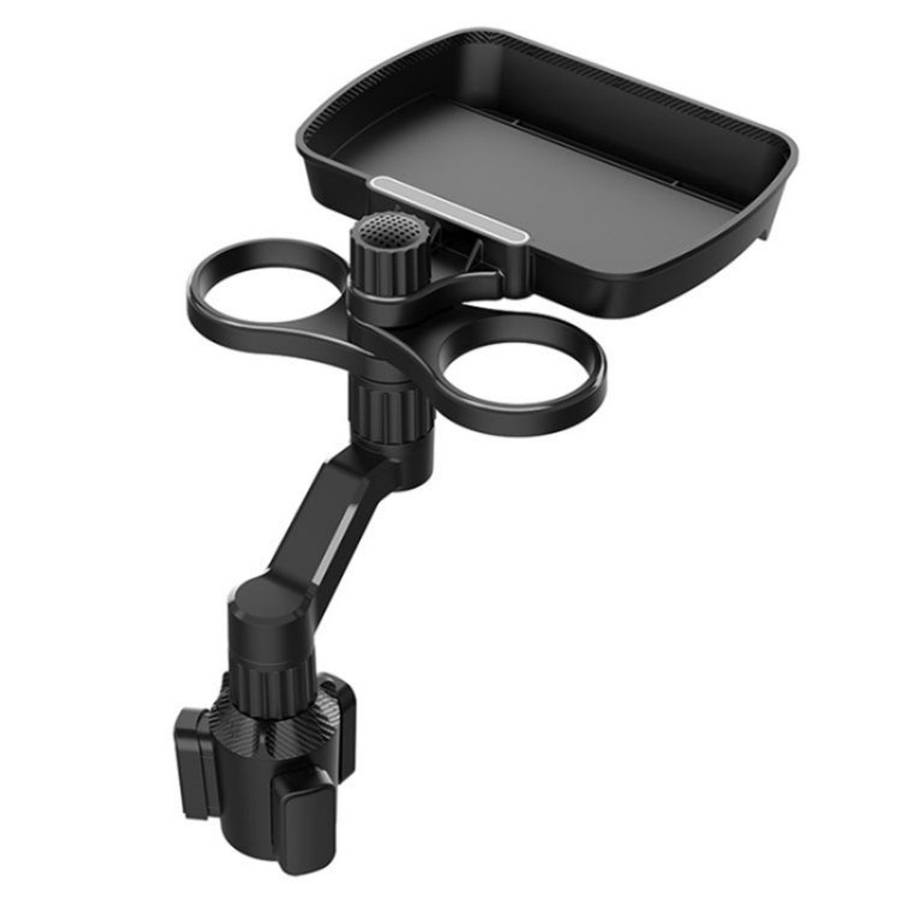 D05 Rotation Meal Tray Phone Stand Car Dining Table Plastic Car Cup Holder Mount Dual Drink Brack...