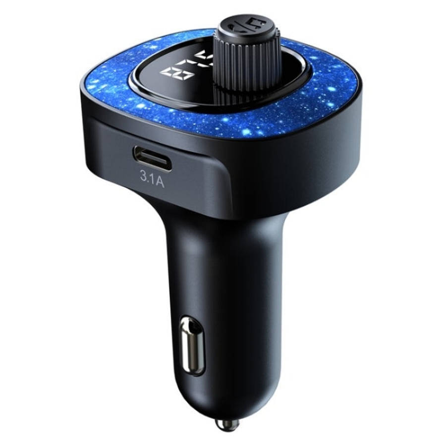 C41 Star Light Car Charger ABS Adapter FM Transmitter Bluetooth Hands-free Call MP3 Music Player,...