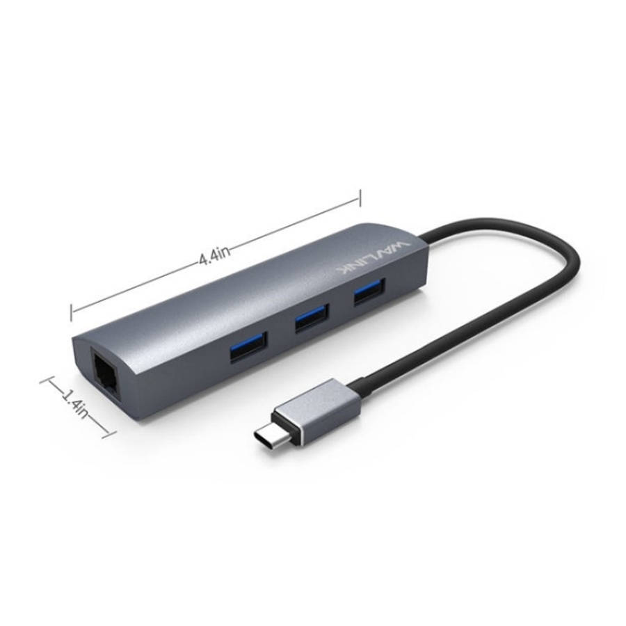 WAVLINK UH3031G/C Gigabit High Speed Hub Adapter Type-C to 3 x USB 3.0 + USB-C + RJ45 + DC Power ...